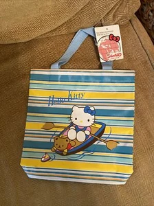Hello Kitty Mini Tote Bag Striped Sail Boat New - Picture 1 of 7