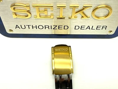 手表零件全新精工 16 毫米手表扣黄色不锈钢带针 100 — 第 1/4 张图片