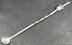 Vintage c1970 BM CO Sterling Silver Enamel Bahamas Cocktail Stirrer Spoon 8.50” - Picture 1 of 9