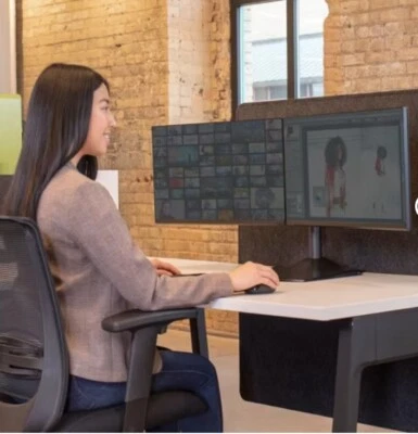 Ergotron Dual-Monitor Desk Stand Black - Image 1 of 4