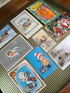Lot of 25 Vintage Christmas postcards: mixed pack of used & unused cards