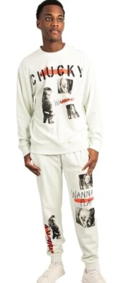 Bioworld Chucky Wanna Play Adulto Sudadera Jogger Pantalones Conjunto Combo Talla Pequeña A Foto 1 de 4