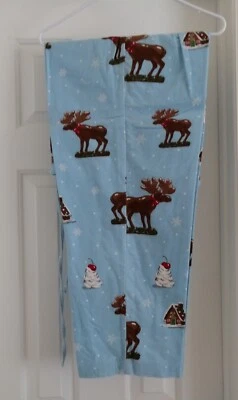 Pantalones de pijama Nick and Nora de franela MOOSE 100 % algodón con etiqueta de bebida nuevos sin etiquetas L Foto 1 de 4