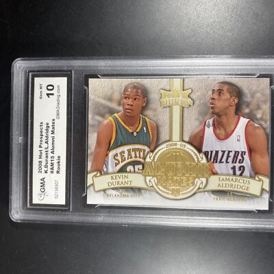 2008 KEVIN DURANT/L. ALDRIDGE GEM/10  FLEER HOT PROSPECTS BASKETBALL CARD - Image 1 of 3