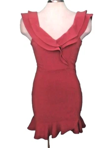 Angel Biba ~ Dusty Rose Surplice Wrap Ruffle Party Dress NEW - Picture 1 of 11