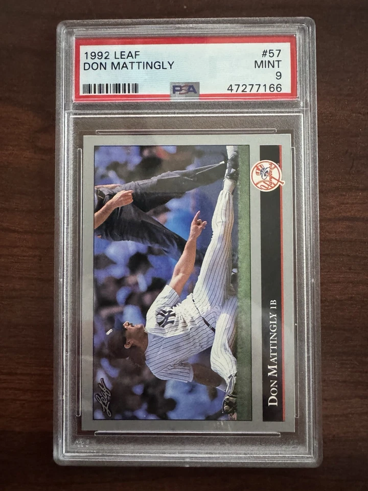 1992 LEAF #57 DON MATTINGLY YANKEES PSA 9 - Image 1 of 2