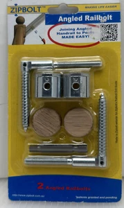Pernos de rieles en ángulo Zipbolt 11.560 pasamanos escalera pasamanos paquete de 1 blíster con tapón de madera - Imagen 1 de 5