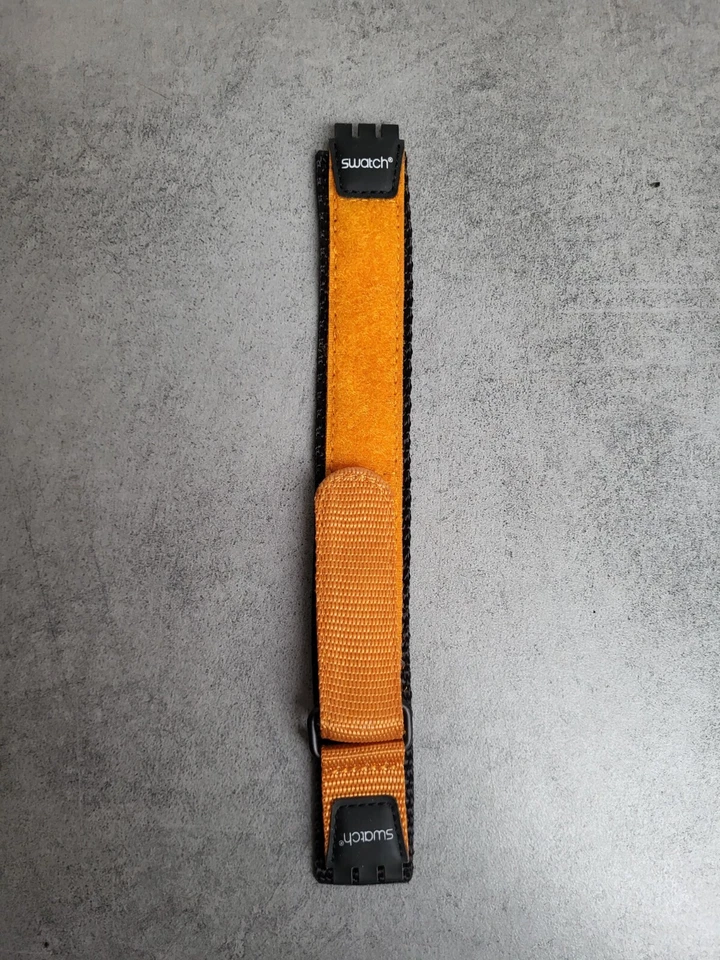 BRACELET DE MONTRE SWATCH  17 mm d' entre corne orange scratch hook & loop n 35 - Photo 1/4
