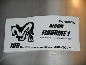 100 BUSTE WR "ALBUM FIGURINE 1" 240x300 mm x Album Calciatori Panini, Asterix - Foto 1 di 1