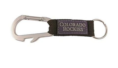 Colorado Rockies Carabiner Keychains Keyrings with Bottle Opener Cover