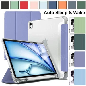 For iPad 10.2 7/8/9/10th 10.9/Pro 11 13/Air 4/5/6 Smart Case With Pencil Holder - Picture 1 of 54