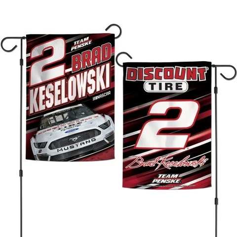 Brad Keselowski Wincraft 2019 #2 Discount Tire Double Sided 12x18 Garden Flag Cover