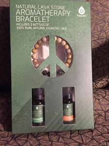 New Pursonic Essential Oil Aromatherapy Bracelet Lava Stone Peppermint Orange - Picture 1 of 8