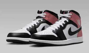 DQ8426-100 Nike Air Jordan 1 Mid White Rust Pink Black (Men's) - Picture 1 of 7