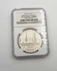 2010-W Disabled Veternd Commemorative Silver Dollar NGC PF 70 Ultra Cameo (617) - Picture 1 of 2