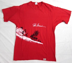 Vtg 1970s Ski Hawaii Crazy Shirts 2-Sided Made in USA T Shirt Single Stitch Worn - Picture 1 of 11