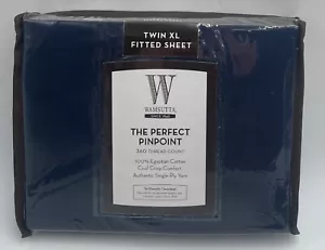 Wamsutta TWIN XL SPANNBETTLAKEN 100% Ägyptische Baumwolle 360 Fadenzahl Blau - Bild 1 von 2