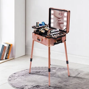 Profi Kosmetikkoffer Trolley Schminkkoffer Make-up Koffer Beauty Case +4 Rollen - Bild 1 von 18