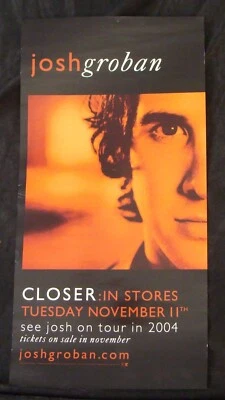 JOSH GROBIN Album poster CLOSER original record store promo 2004 - Image 1 of 3