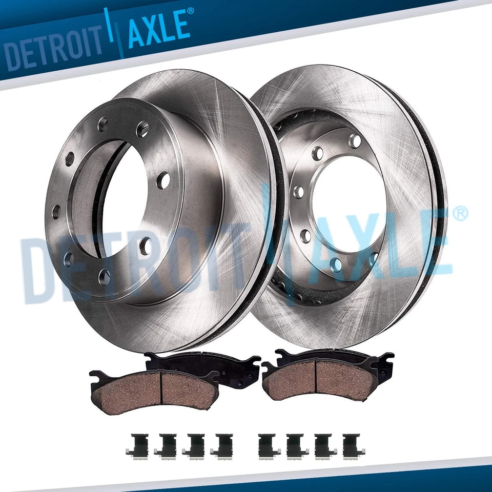 Rear Disc Brake Rotors Ceramic Brake Pads for 2008 - 2023 Ford E-450 Super Duty - Image 1 of 4