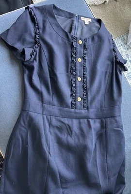 Vestido Vintage Brooks Brothers Rojo Polar Azul Marino Talla 10USA Foto 1 de 3