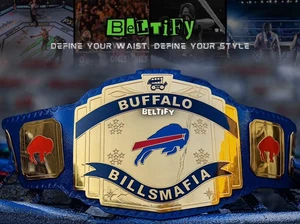 Buffalo Bills Football Super Bowl Championship Replica Title Belt 2-4mm Brass - Picture 1 of 6
