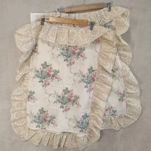 Federe Dorma Croscill Chestnut Hill Rose in pizzo floreale con volant retrò vintage 2 - Foto 1 di 12