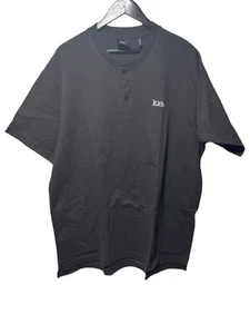KITH Huntington Tee T Shirt 1/4 Button Down Polo Men's Size L Black 100% Cotton - Picture 1 of 10