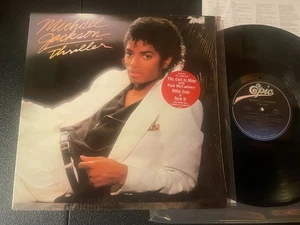MICHAEL JACKSON Thriller LP QE38112 Early 1982 Press No MJ Credit SHRINK Sticker - Picture 1 of 6