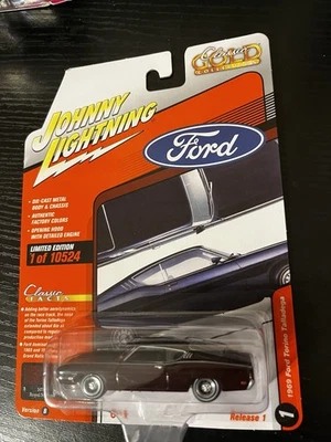 Ford Torino Talledega 1969 Johnny Lightning Classic Gold Collection Royal Maroon Foto 1 de 2