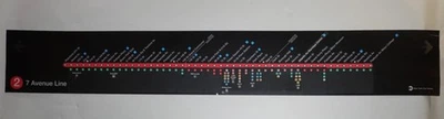 NYC 2 Train Seventh Ave Express Subway City Directional Map Sign (75”x11”) - Image 1 of 4