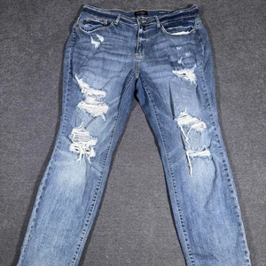 Pantalones de mezclilla Judy Blue Boyfriend Fit para mujer talla 18W azul lavado medio desgastado - Imagen 1 de 8
