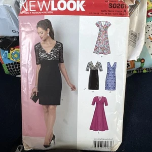 Sewing Pattern NewLook S0261T High Waist Dress Misses Size 10-22 Tall Uncut New - Picture 1 of 7