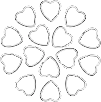 Metall Schlüsselring Herz 15 Stück Karabiner Bastelset DIY Schlüsselanhänger - Bild 1 von 4