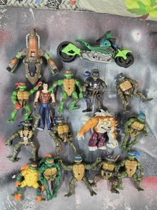 Vintage 2002 Teenage Mutant Ninja Turtles Action Figures Vehicle Lot  - Picture 1 of 12