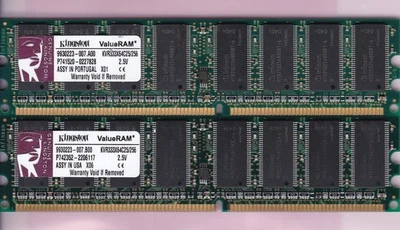 512MB 2x256MB PC-2700 KINGSTON KVR333X64C25/256 Infineon DDR-333 RAM PC2700 KIT - Image 1 of 2