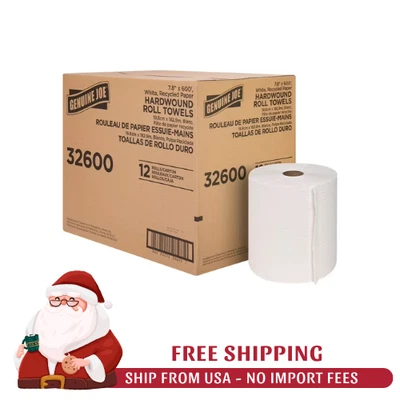 Rollo de toallas de papel genuino Joe Hardwound - 12" X 600 pies - blanco Foto 1 de 4