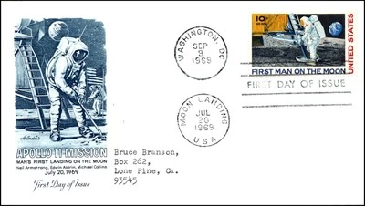 Scott C76 -  10 Cents First Man On The Moon Typed Address Artmaster FDC - Image 1 of 2