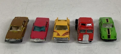 Lot Of (5) Vintage Yatming Diecast Cars Hong Kong Benz Chevy Fairlady Aerodyne - Image 1 of 4