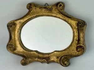Vintage Florentiner verzierter ovaler Rollwandspiegel Gold Made in Italy - Bild 1 von 2
