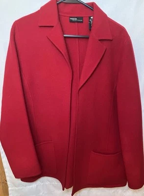 Blazer Valerie Stevens para mujer talla S chaqueta roja frente abierto marca de lana mezcla bolsillos Foto 1 de 4