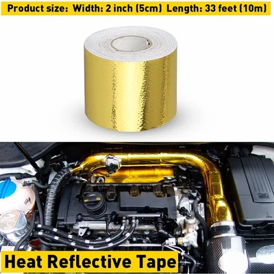 2 in High 32FT Temperature Heat Shield Roll Self Adhesive Reflective Wrap Tape 3 - Image 1 of 4