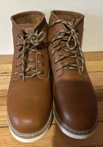 🥾 ROCKROOSTER weiche Zehenpartie Arbeitsstiefel karmelbraun Keilabsatz Vibram ohne Einlegesohlen Größe 14 - Bild 1 von 8