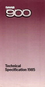 Saab 900 Specifications 1984-1985 UK Market Foldout Brochure i Turbo 16 16S - Picture 1 of 1