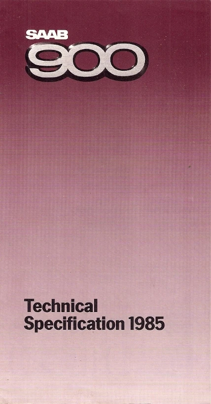 Saab 900 Specifications 1984-1985 UK Market Foldout Brochure i Turbo 16 16S - Image 1 of 1