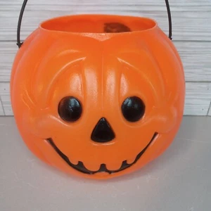 Vintage General Foam Plastics Blow Mold Jack O Lantern Trick or Treat Pail USA! - Picture 1 of 5