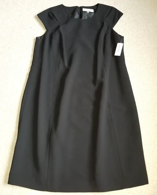 NWT Womens Dress-JONES STUDIO-black crepe sheath lined cap sleeve -16W - Image 1 of 4