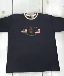 Vintage T Shirt Womens Size M Top U.S American 4th Of July Top Embroidered 90s - Picture 1 of 9