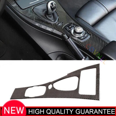 Cubierta de cambio de marchas de consola central de fibra de carbono de vinilo para BMW M3 E90 2008-2013 Foto 1 de 4