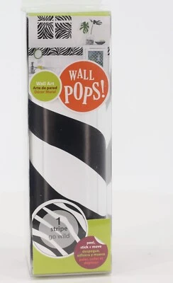 Настенные палочки! Полосатый декор Art Go Wild Peel & Stick 6,5 дюйма x 16 футов многоразовый съемный - Изображение 1 из 4
